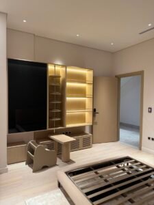 Bedroom Interiors in a luxury villa with ambient LED lights