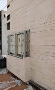 Exterior wall with Hidden cover for electric panel