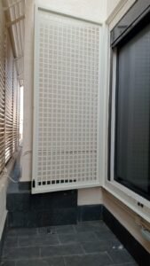 Exterior window screen installation detail