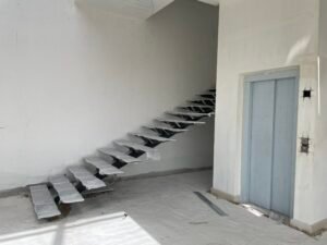 Minimal interior steel staircase structure with modern design