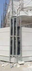 Concrete structure with support columns (formwork stage)
